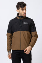 Men's colorblock jacket -Black & Brown