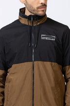 Men's colorblock jacket -Black & Brown