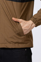 Men's colorblock jacket -Black & Brown