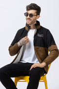 Men's colorblock jacket -Black & Brown