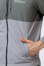 Men's colorblock jacket - olive & grey