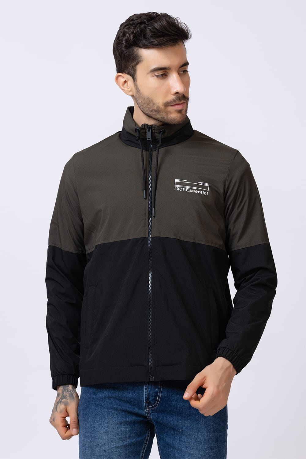 Men's colorblock jacket - Green & Black