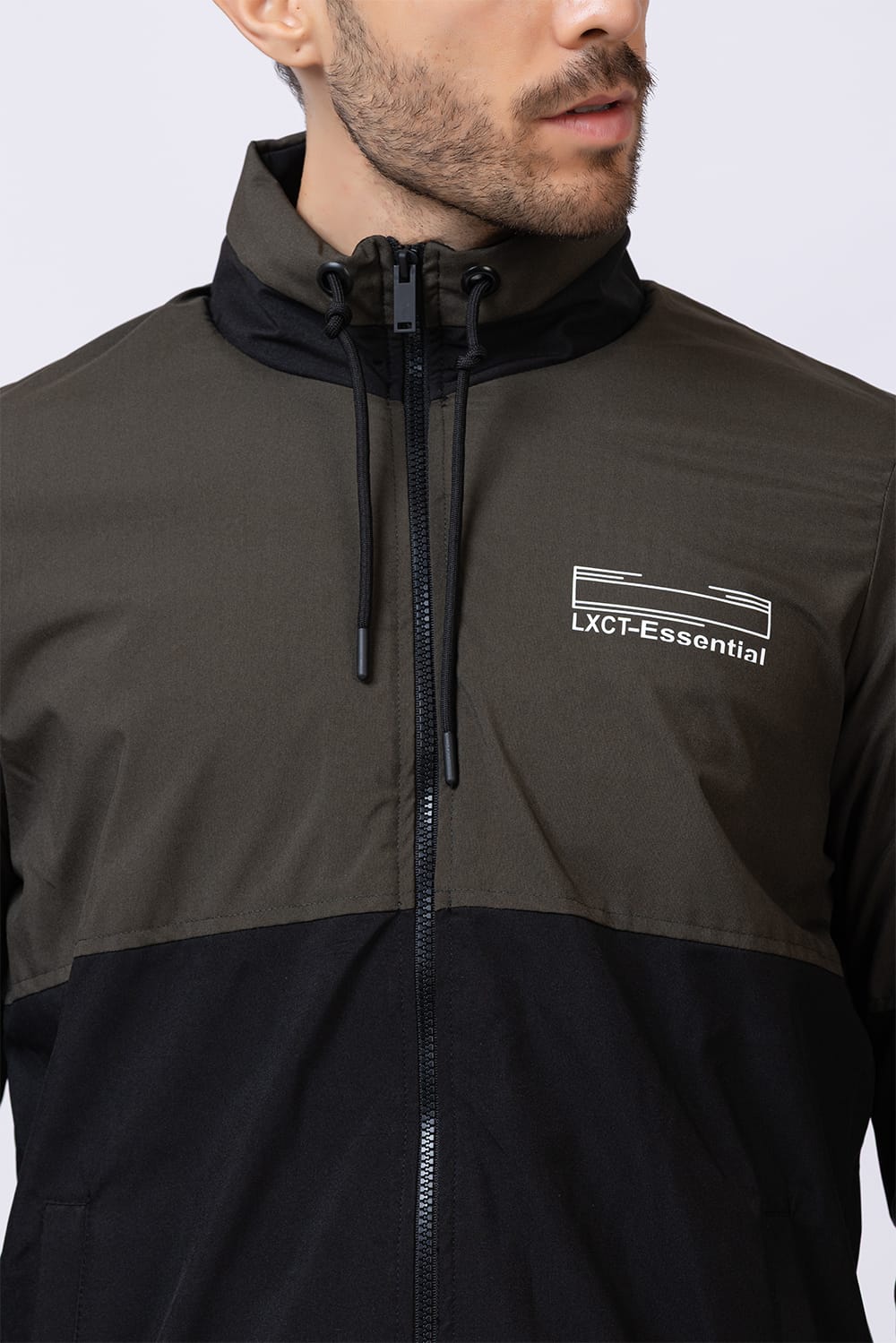 Men's colorblock jacket - Green & Black