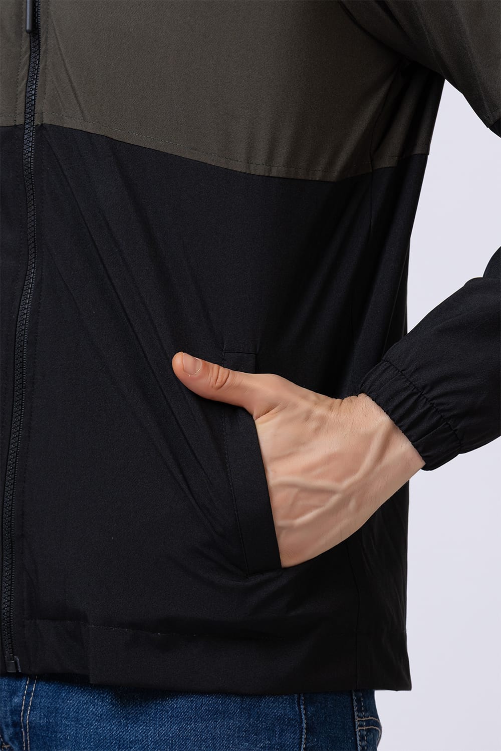 Men's colorblock jacket - Green & Black