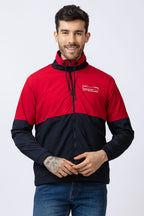 Lexcot Men's Red & Black Colorblock Windcheater Jacket Front View