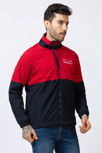 Lexcot Men's Red & Black Colorblock Windcheater Jacket right View