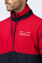 Lexcot Men's Red & Black Colorblock Windcheater Jacket logo View