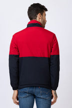 Lexcot Men's Red & Black Colorblock Windcheater Jacket back View
