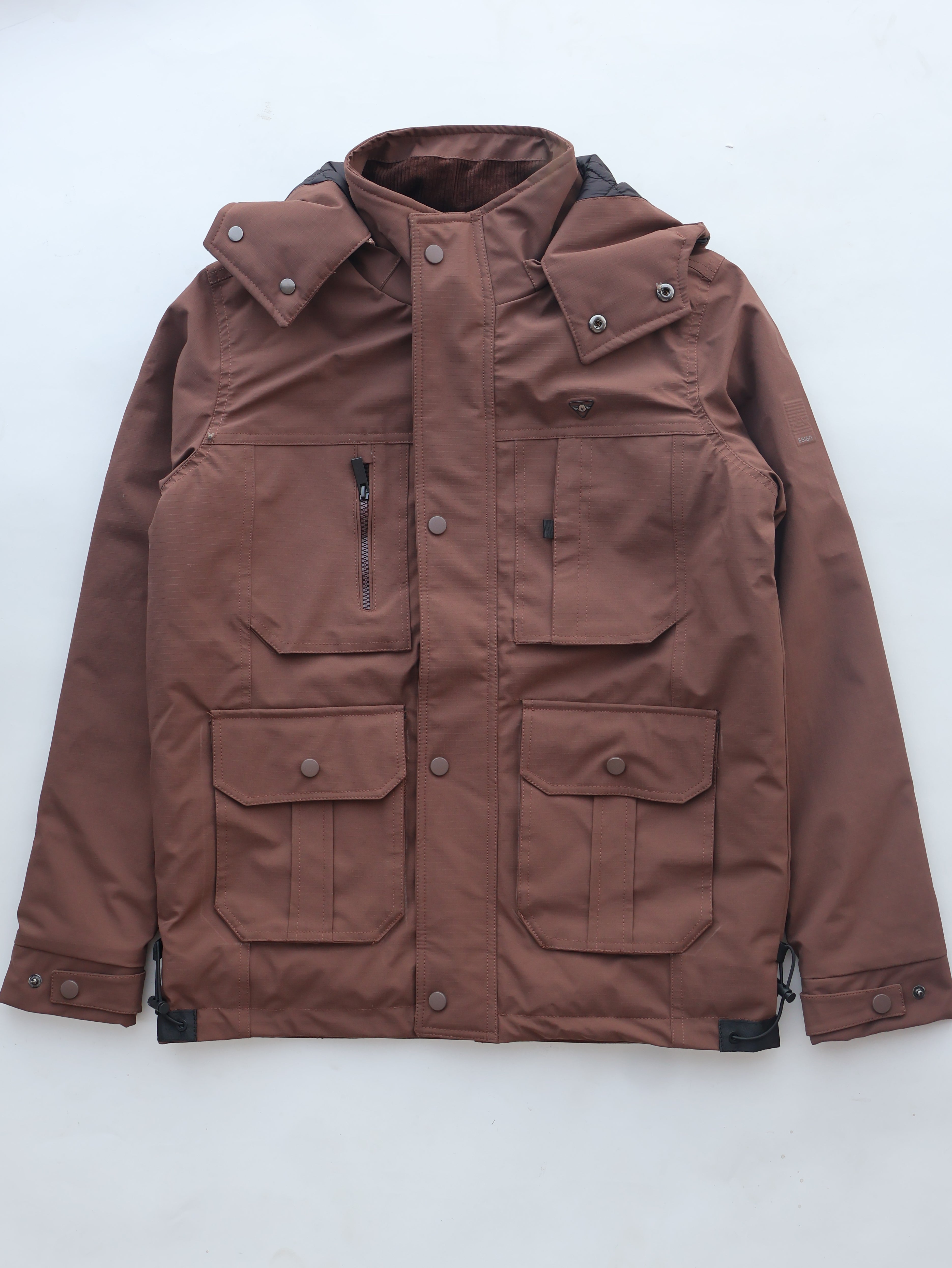 Cargo pocket winter jacket for men's