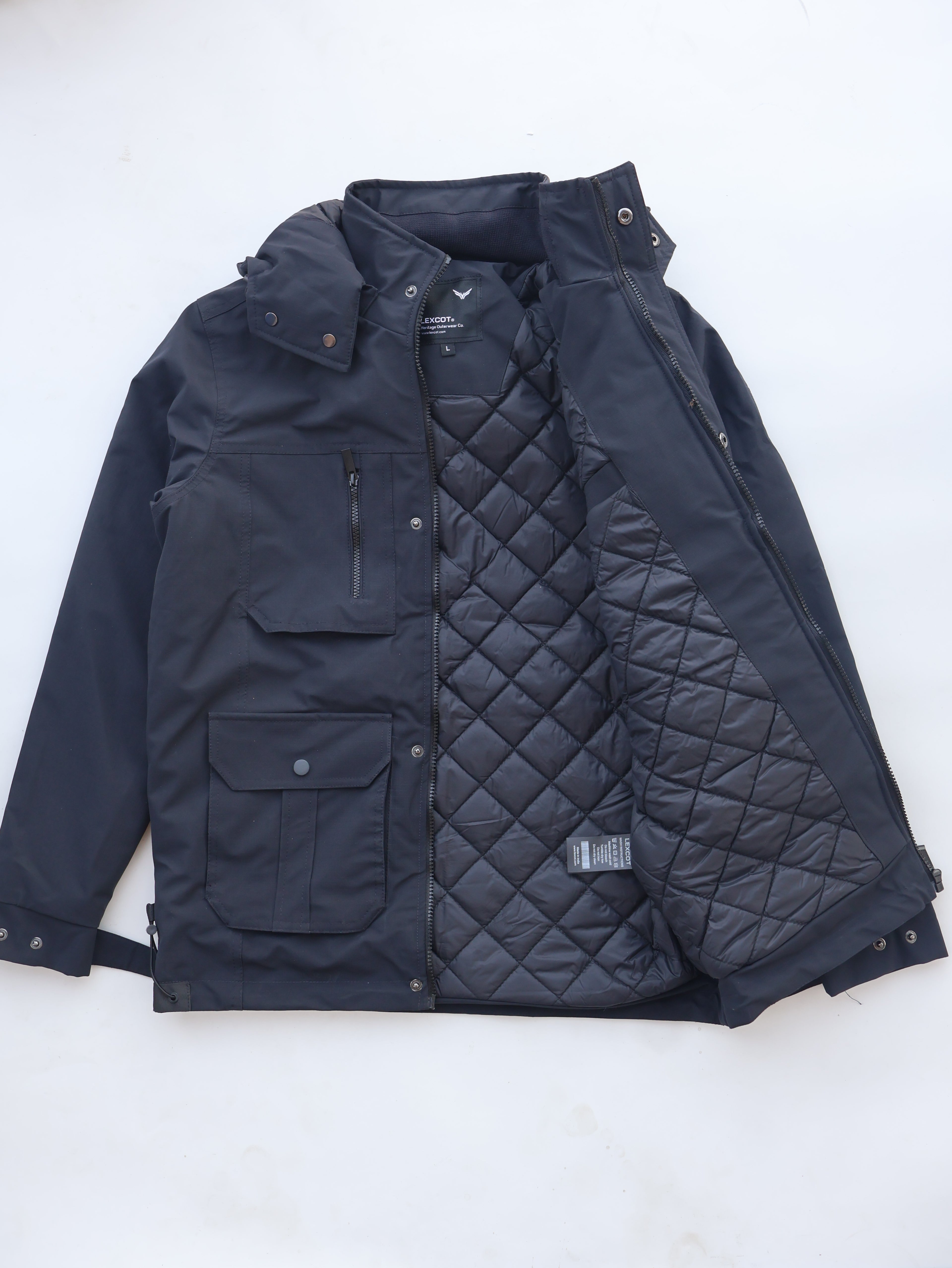 Cargo pocket winter jacket for men's