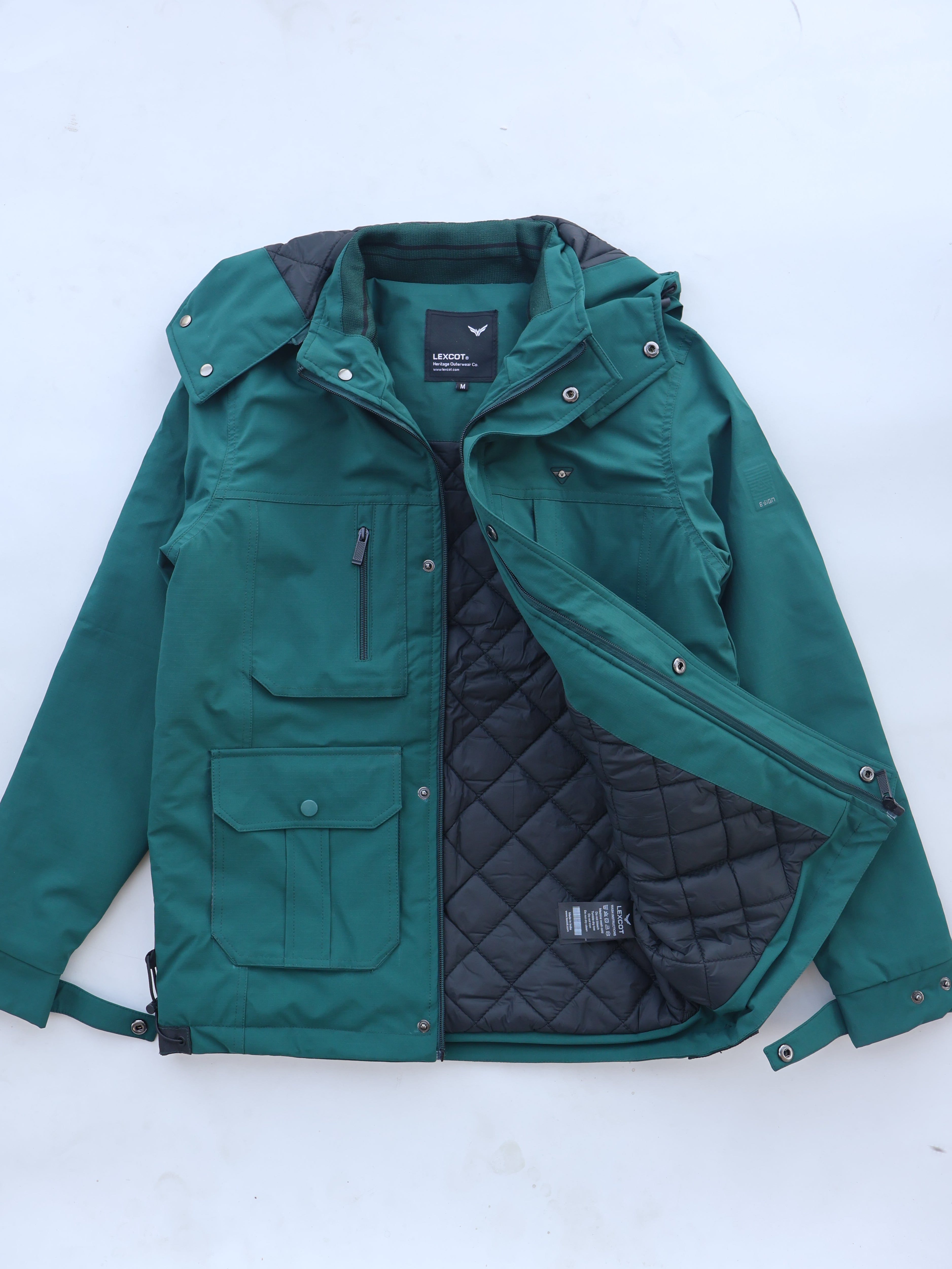 Cargo pocket winter jacket for men's