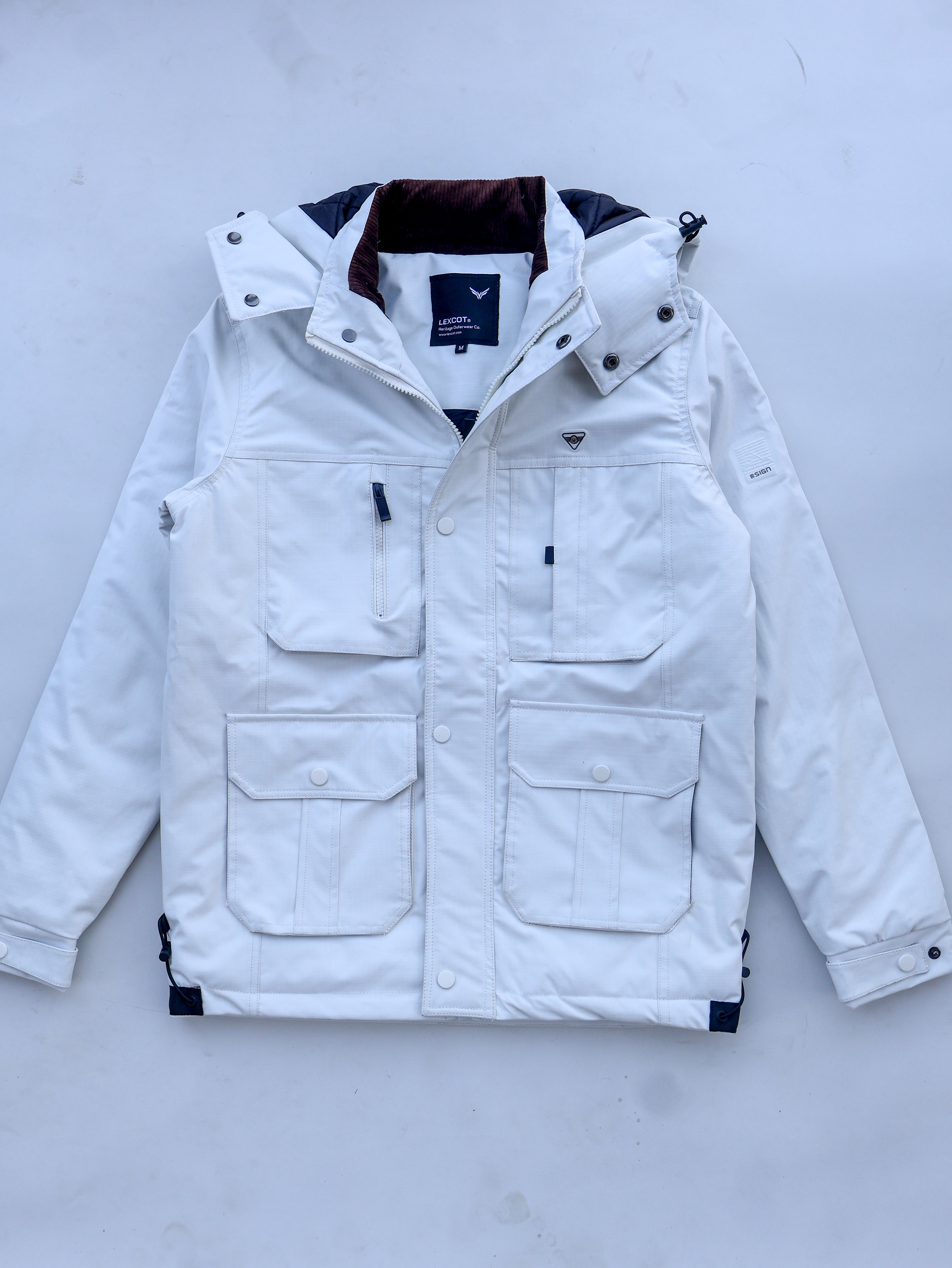 Cargo pocket winter jacket for men's