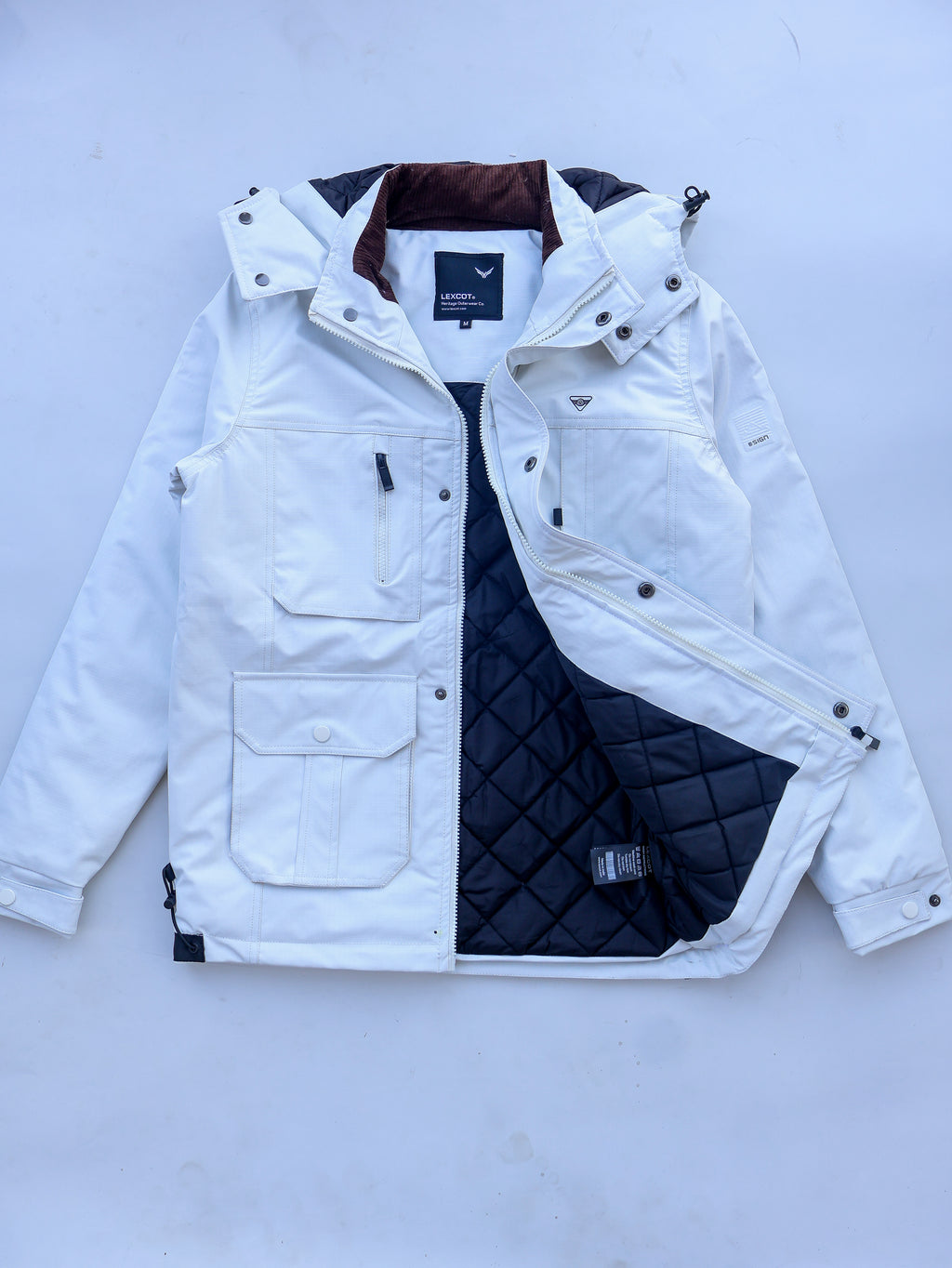 Cargo pocket winter jacket for men's
