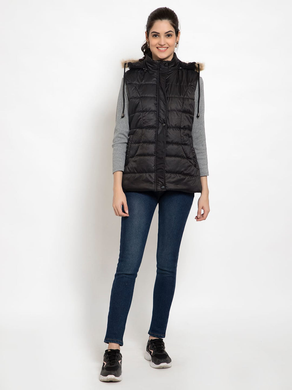 women's Sleeveless Jacket - Black