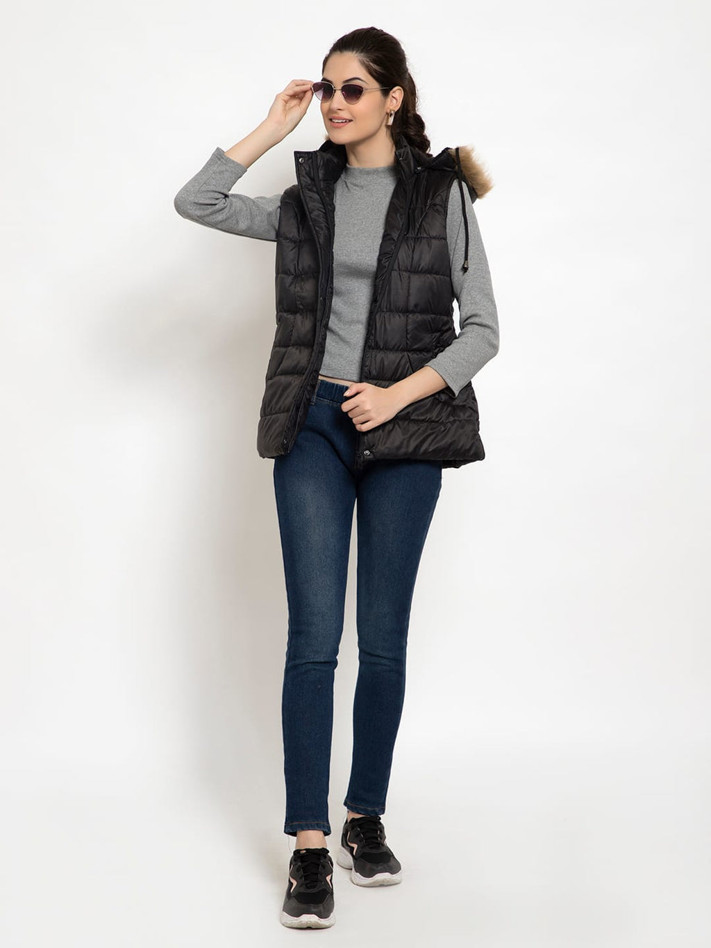women's Sleeveless Jacket - Black