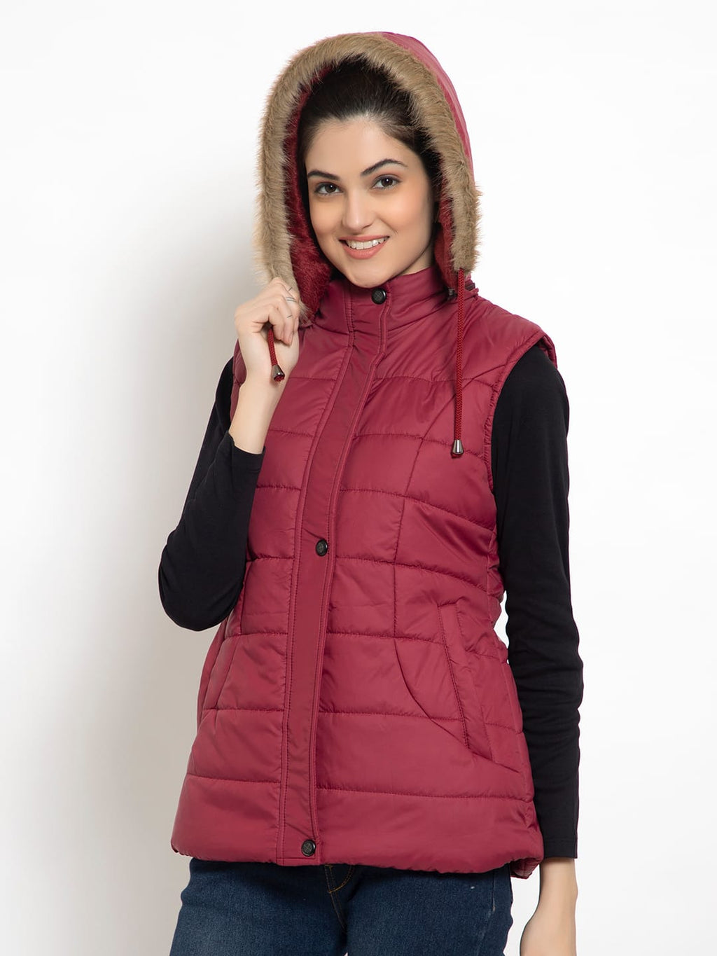 Women's Sleeveless jacket - Mahroon