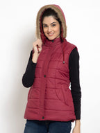 Women's Sleeveless jacket - Mahroon