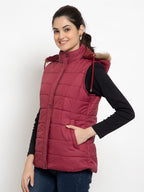 Women's Sleeveless jacket - Mahroon
