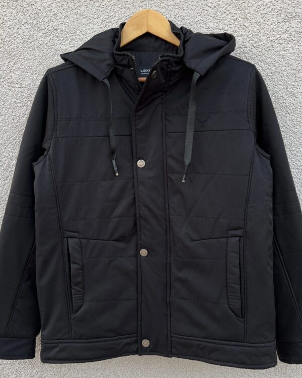 Men’s F/S detachable Hooded Jacket – Black