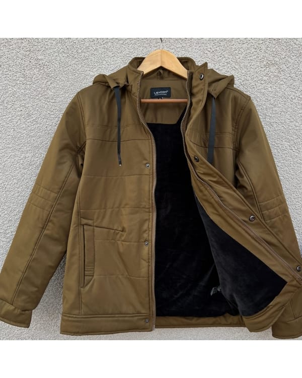 Men’s F/S detachable Hooded Jacket – Brown