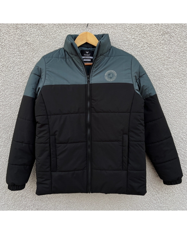Men’s Puffer Jacket – Dual Tone Teal Grey & Black