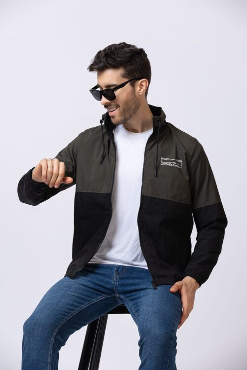 Men’s colorblock jacket – Green & Black