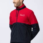 Lexcot Men's Red & Black Colorblock Windcheater Jacket left View