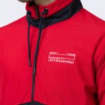 Lexcot Men's Red & Black Colorblock Windcheater Jacket logo View