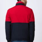Lexcot Men's Red & Black Colorblock Windcheater Jacket back View