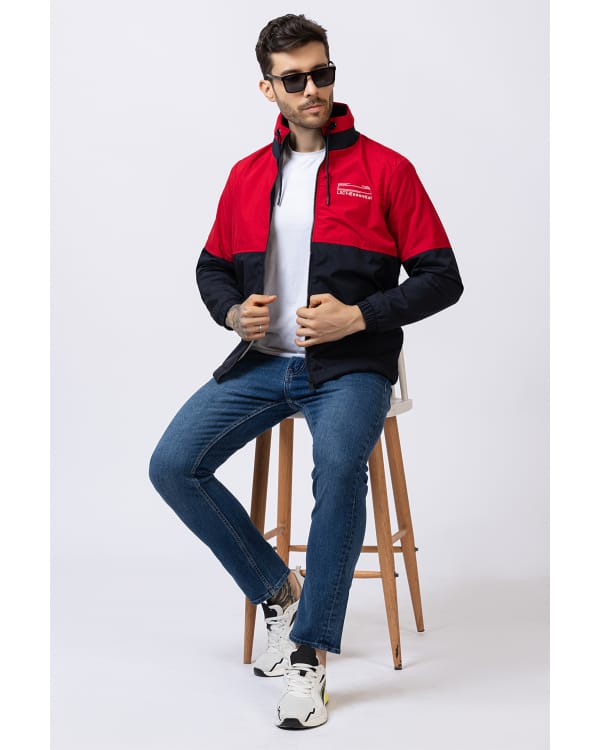 Men’s Colorblock Jacket – Red & Blue