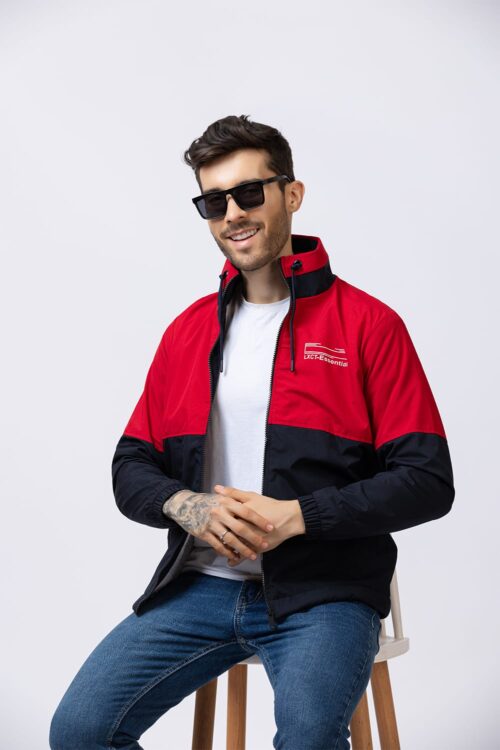 Men’s Colorblock Jacket – Red & Blue