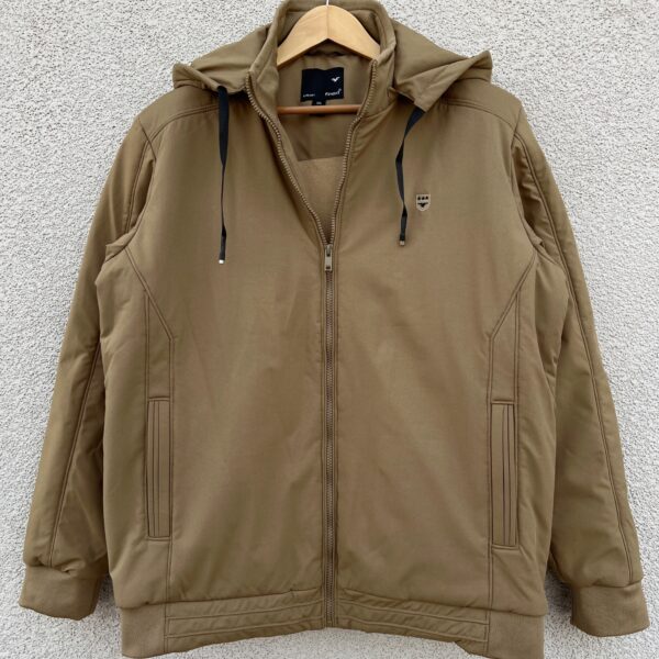Big Size men’s hooded Jacket – Camel Brown