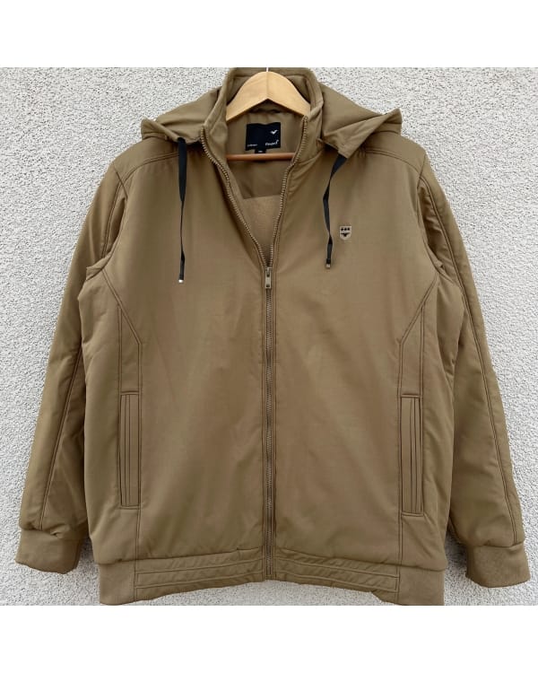 Big Size men’s hooded Jacket – Camel Brown