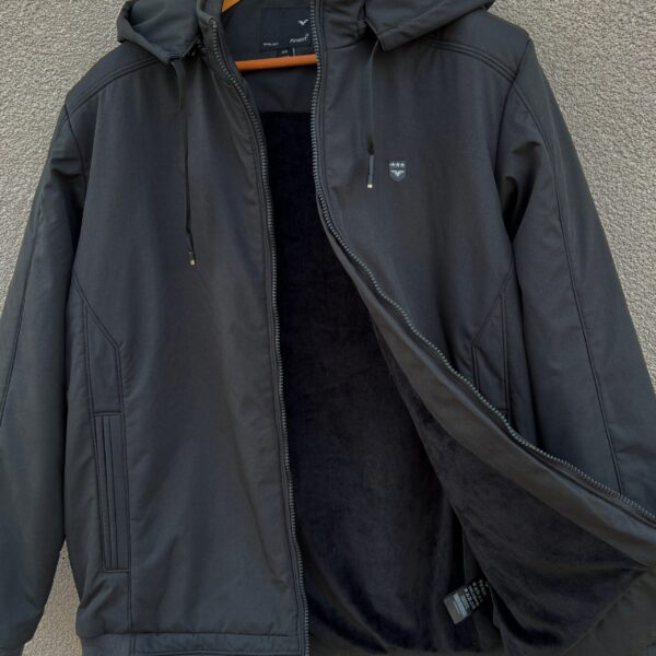 Big size mens hooded jacket – dark grey