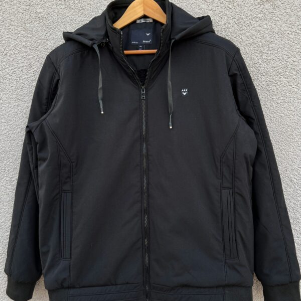 Big size mens hooded jacket – Black