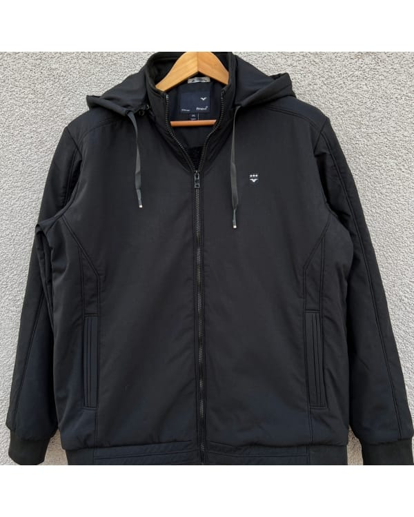 Big size mens hooded jacket – Black