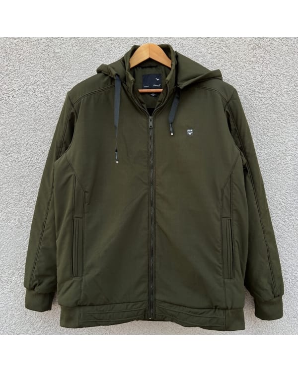 Big Size Men’s Hooded Jacket – Olive Green