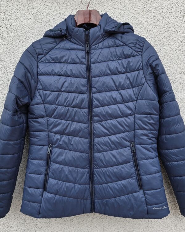 Women Puffer Jacket with Detachable Hood – NAVY BLUE