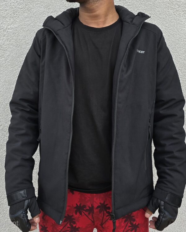 Men Hooded Snow Jacket – Black