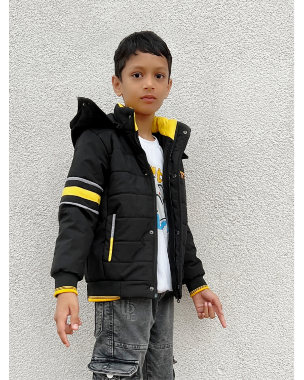 Kid Boys TPU fabric Puffer Jacket – BLACK