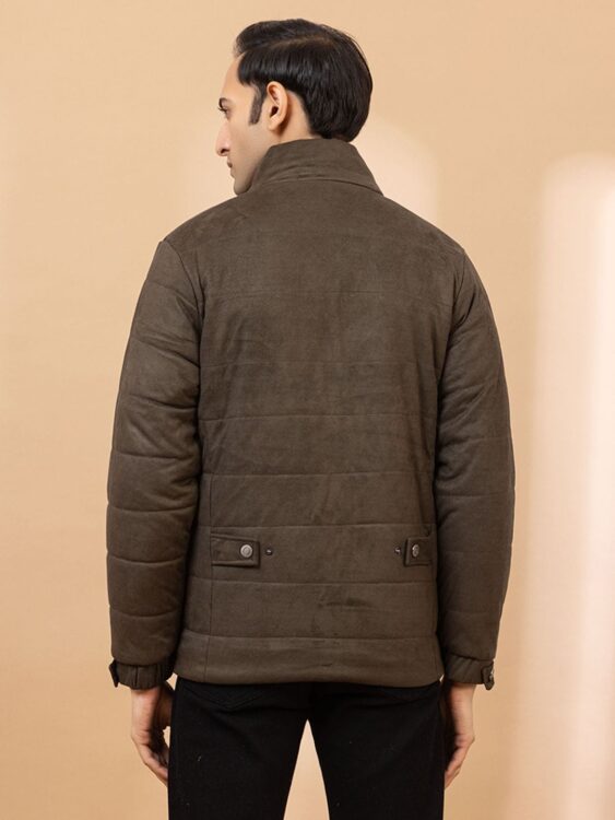 Men’s fullsleeve suede jacket – Olive